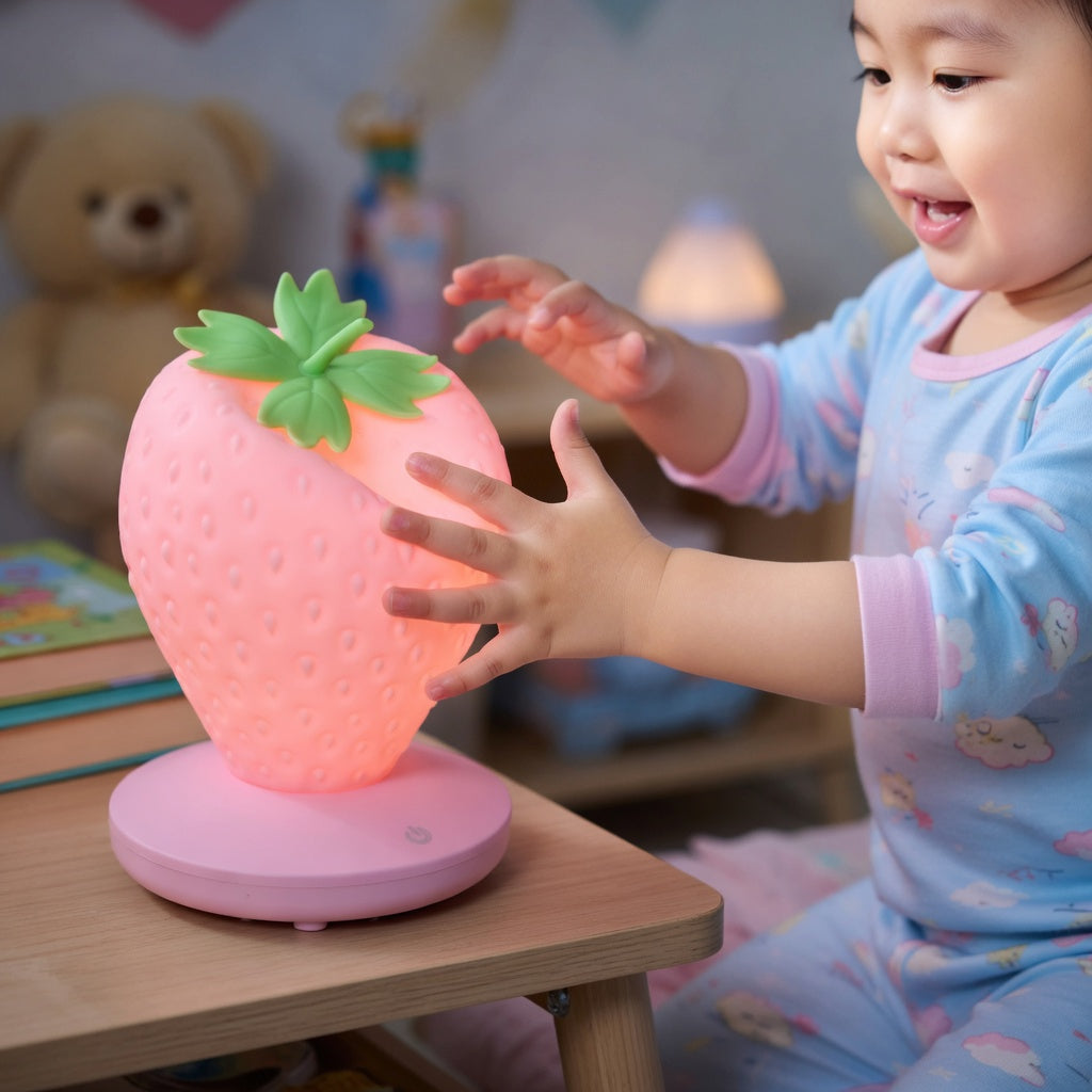LED Strawberry Night Light for Kids' Bedrooms