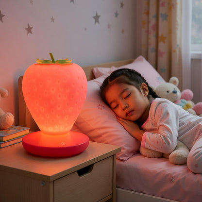 LED Strawberry Night Light for Kids' Bedrooms